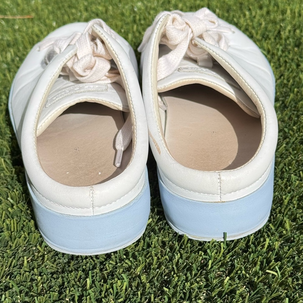Rag & Bone RB1 Leather Slip On Mule Sneakers in Chambray and Light Blue - Picture 3 of 8